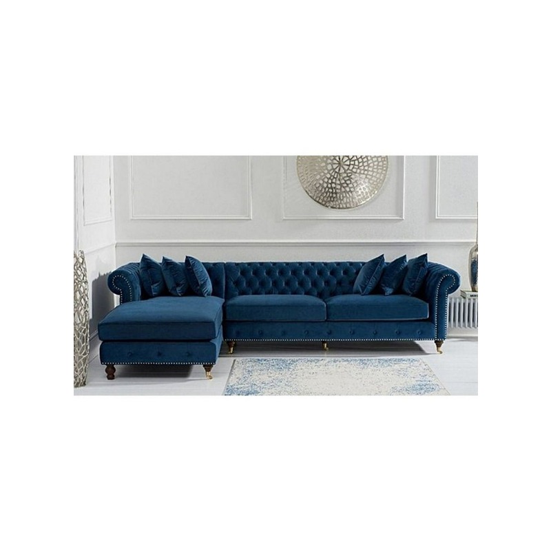 L-Shape Sofa, 250 cm, Navy - KM-SA49-453