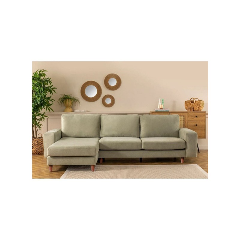 L-Shape Sofa, 280 cm, Light Mint Green - KM-SA49-457